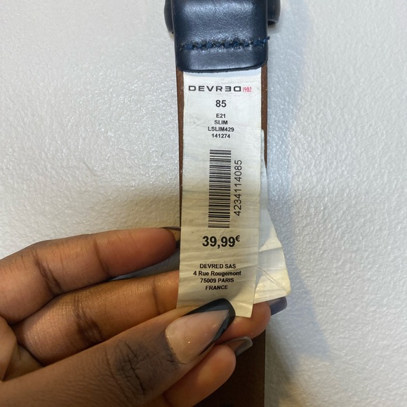 DEVRED men’s slim fit belt black and brown size 85 - Picture 6 of 9